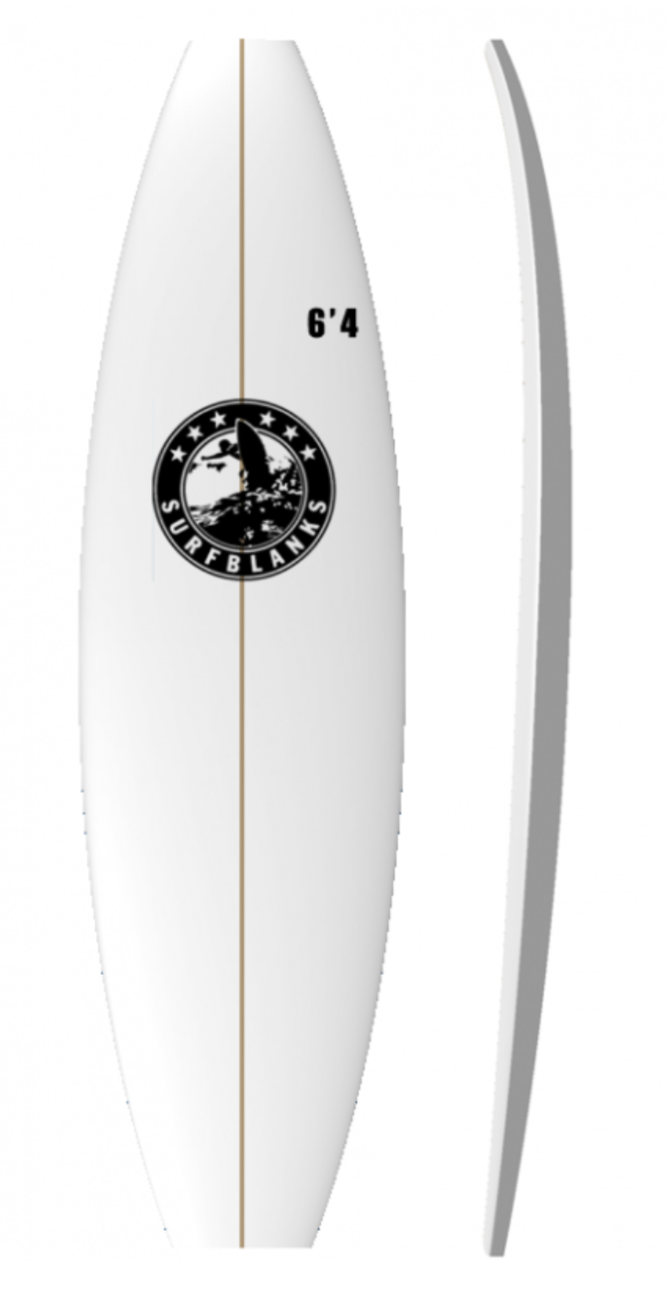 6'4" Shortboard Surf blank